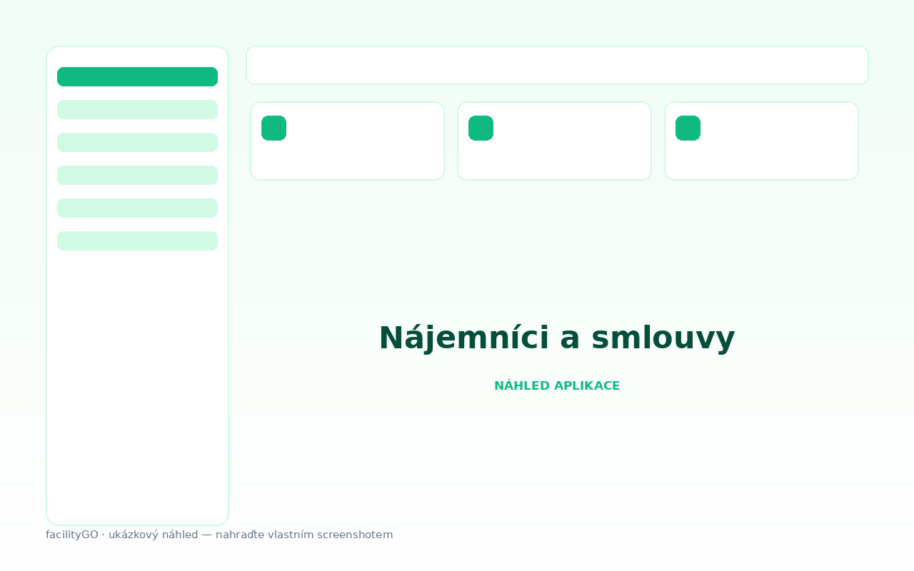 Evidence nájemníků a smluv v facilityGO