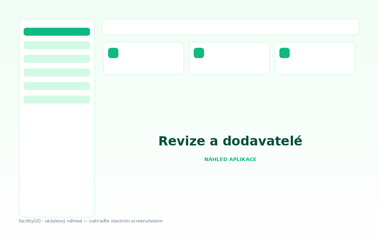 Hlídání termínů revizí a katalog dodavatelů v facilityGO