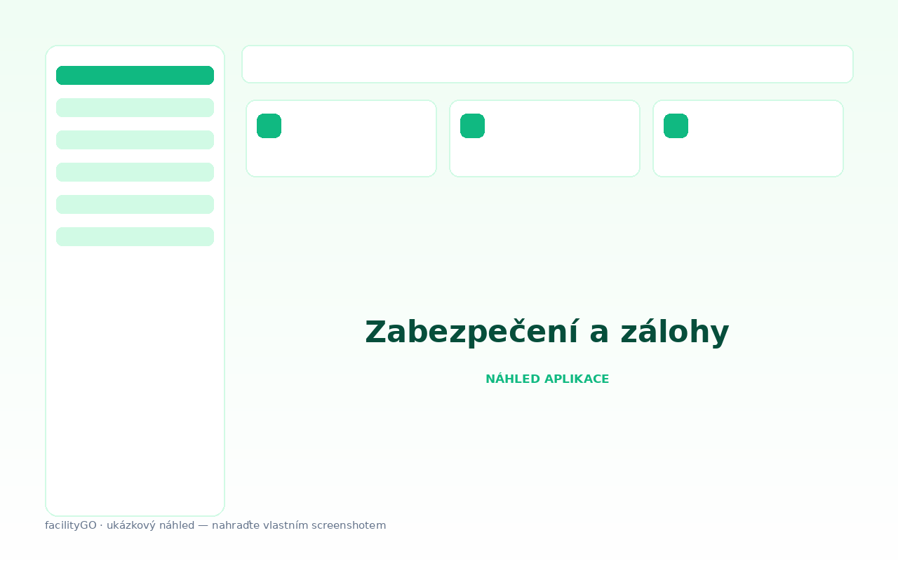 Zabezpečení a denní zálohování dat v facilityGO